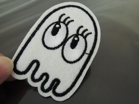 Eisen Auf Patch - Cute Ghost Patches White Mit Eye Aufbügeln Applik Gestickte Nähen von Heasundries