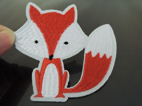 Eisen Auf Patch - Fox Patches Tier Orange White Applikation Voll Bestickt Patch Nähen von Heasundries
