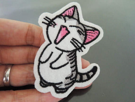 Eisen Auf Patch - Happy Little Katze Kitty Patches Tier-Patch, Den Applique Gestickt Patch Nähen-Patch von Heasundries