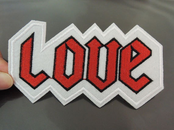 Eisen Auf Patch - Liebesbrief Patches Große Rot-Patch, Den Applique Gestickt Patch Nähen-Patch von Heasundries