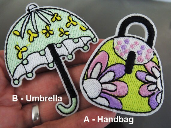 Eisen Auf Patch - Regenschirm-Patch Oder Handtasche Damentasche Girl Aufbügeln Patches Nähen von Heasundries