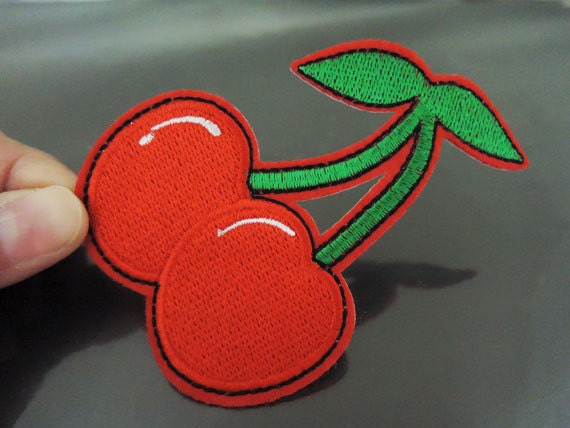 Große Frucht Von Kirsche-Patch Patches Red Patch Gestickt Iron On Nähen Auf Applique von Heasundries