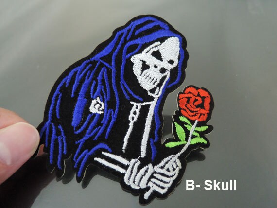 Halloween-Patches - Patches Aufbügeln Oder Aufnähen Patch Ghost Skelett Skull Rose Pumpkin Bestickten Verzierung von Heasundries