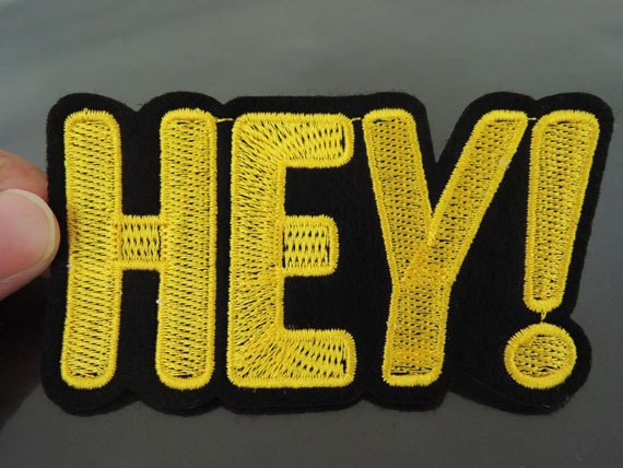 Hey Brief Patches - Aufbügeln Oder Aufnähen Patch Schreiben Gelb Verzierungen Stickerei Schriftarten Word Große von Heasundries