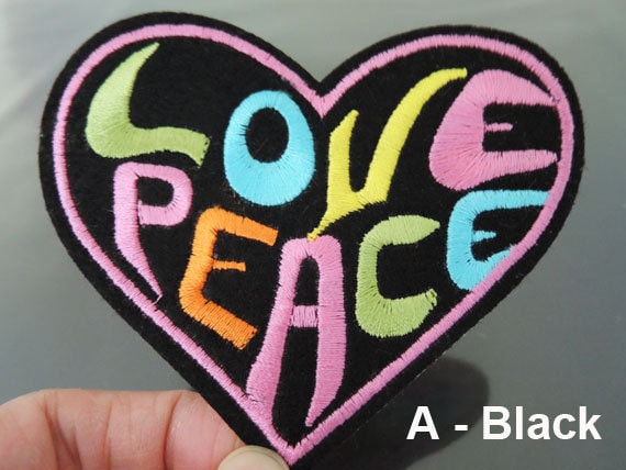 Love Peace Patches - Aufnäher Oder Nähen Heat Patch Große Buchstaben Applikation Verzierung von Heasundries