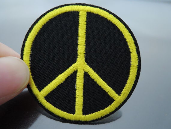 Nähen Sie Frieden-Patches - Eisen Auf Patches Frieden Patch, Den Runden Applikation Patch Gestickt An von Heasundries