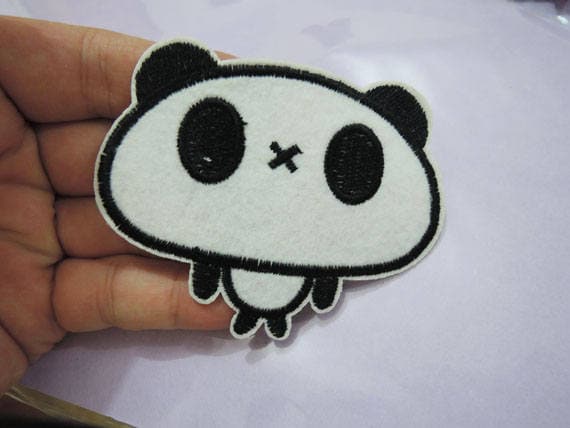 Niedlicher Panda Aufnäher Tier Cartoon Abzeichen Applikation Gestickt Aufbügler von Heasundries