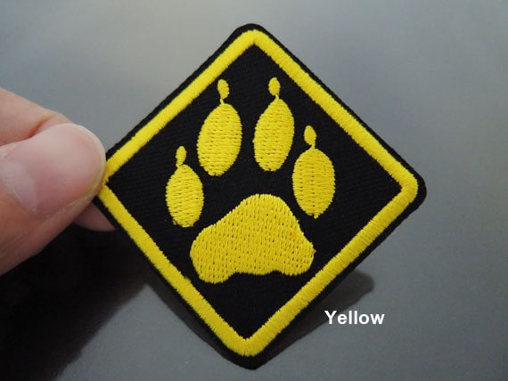Pfote Patches - Eisen Auf Paw Print Patch Square Applikation Gestickt Annähen von Heasundries
