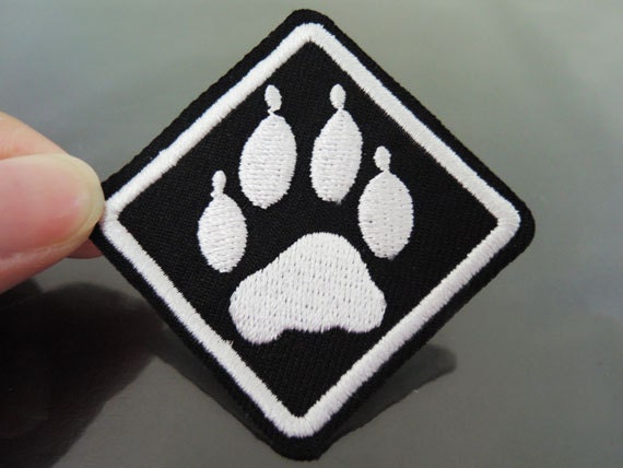 Pfote Patches - Eisen Auf Paw Print Patch Square Applique Gesticktem Annähen von Heasundries