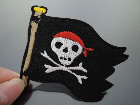 Piraten Aufnäher - Eisen Zu Patches Oder Nähen Patch Schwarz Corsair Skull Gestickt Pirate Zierapfel von Heasundries