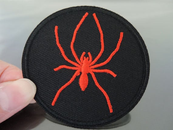 Spinne-Patches - Eisen Zu Patches Oder Nähen Auf Schwarz-Rot-Spinnen-Aufnäher Patch Gestickt Runde Verzierung von Heasundries