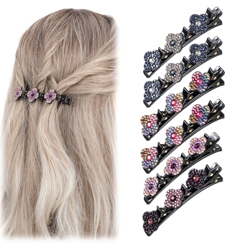 Doppelschicht Haarspange, 6er-pack Haarschmuck für Damen, Kinder Haarschmuck, Elegante Französische Haarspange, Geflochtener Haarklammern für Damen und Mädchen für Tanzen Doppelschicht Haarspange, 6er-pack Haarschmuck für Damen, Kinder Haarschmuck, Elegante Französische Haarspange, Geflochtener Haarklammern für Damen und Mädchen für Tanzen von Heasy