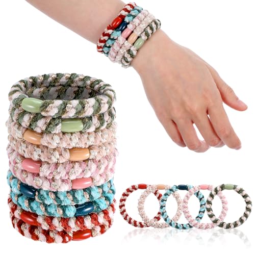 Heasy Geflochtene Haargummis – 10 Stück hochelastische Pferdeschwanz-Halter mit Perlen – keine Schäden Haarbänder für dickes Haar – perfekt für Frauen und Mädchen Heasy Geflochtene Haargummis – 10 Stück hochelastische Pferdeschwanz-Halter mit Perlen – keine Schäden Haarbänder für dickes Haar – perfekt für Frauen und Mädchen von Heasy