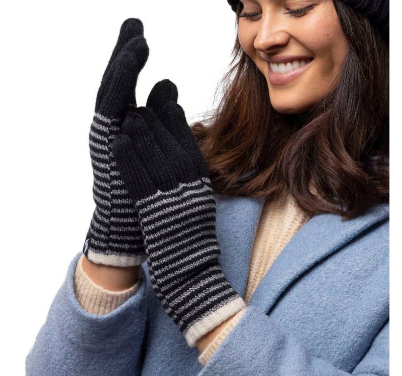 Heat Holders Strickhandschuhe Damen OSLO schwarz-grau gestreift von Heat Holders