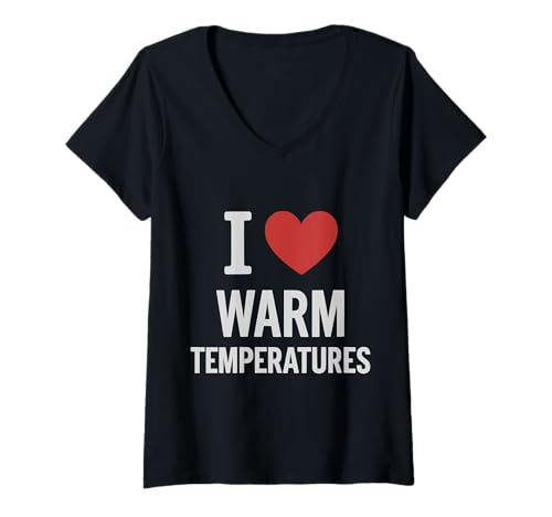 Damen Ich Liebe warme Temperaturen Lustiger Sommerhitzeliebhaber T-Shirt mit V-Ausschnitt Damen Ich Liebe warme Temperaturen Lustiger Sommerhitzeliebhaber T-Shirt mit V-Ausschnitt von Heat Lover Warm Temps Ahead Co.