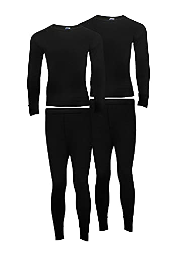 Heat Stoke®️ 2er-Pack Herren-Thermos-Set Lange Unterhosen Warme Basisschicht Schwarz Anthrazit Weiß S, M, L, XL, XXL (Black, L) von Heat Stoke