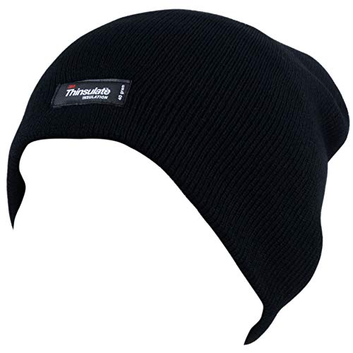 HeatGuard Herren Thinsulate Beanie Mütze 2 Farben One Size, Schwarz , Einheitsgröße von HeatGuard