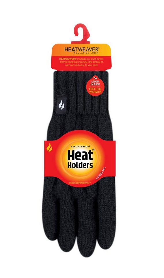 Heat Holders Strickhandschuhe Damen Schwarz von Heat Holders