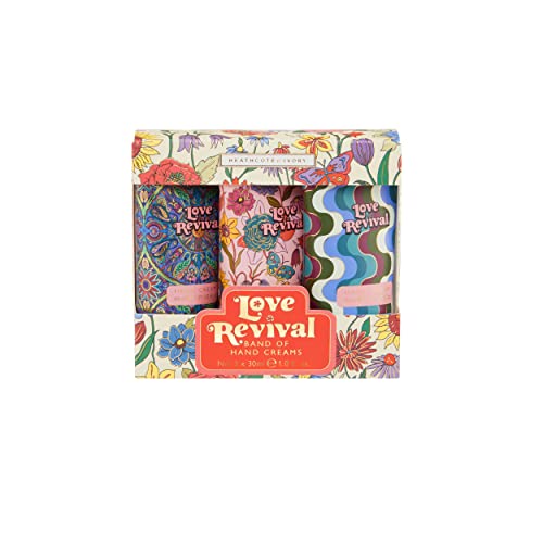 Heathcote & Ivory Love Revival Band of Hand Cremes Geschenkset | angereichert mit ätherischen Ölen und Sheabutter | tierversuchsfrei & vegan | 30 ml von Heathcote & Ivory