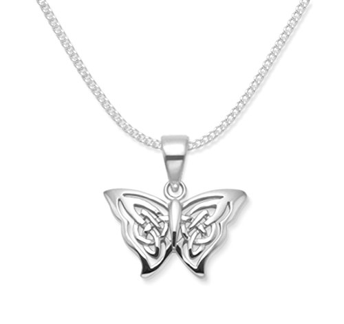 Halskette mit Anhänger Sterling-Silber 925 Schmetterling 45,7 cm Größe 18 mm x 12 mm inkl. Geschenkbox 8039 von Heather Needham Silver