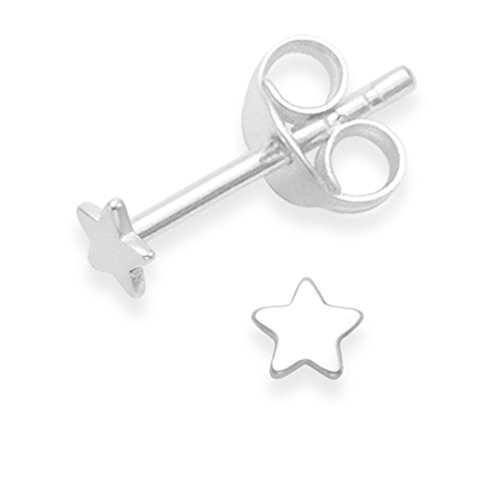 Heather Needham Sterling Silber (925) Stern Ohrstecker Sterne flach 3mm 5148 NEUE NIEDRIGEREN PREIS Geschenkkarton von Heather Needham Silver