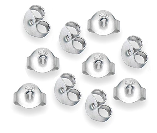 Ohrmuttern für Ohrstecker aus echtem Sterlingsilber, 10 Stück (5 Paar) Groß genug für Standard-Ohrstecker in einer Geschenkbox von Heather Needham Silver