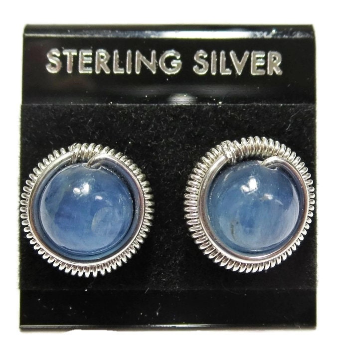 Elegante Blaue Kyanit Sterling Silber Ohrstecker - Handgefertigter Edelstein Schmuck von HeatherJordanJewelry