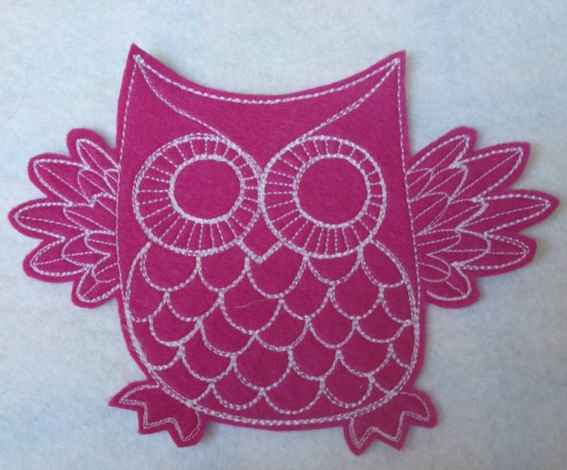 6-Zoll-Super Süße Retro-stil Rosa Mit Weißen Nähten Bestickt Aufbügler von HeatherOstrow