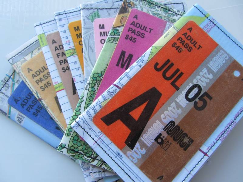 Schlanke Brieftasche - San Francisco Real Muni Fast Pass Und Karte Wählen Sie 1 von Heathered