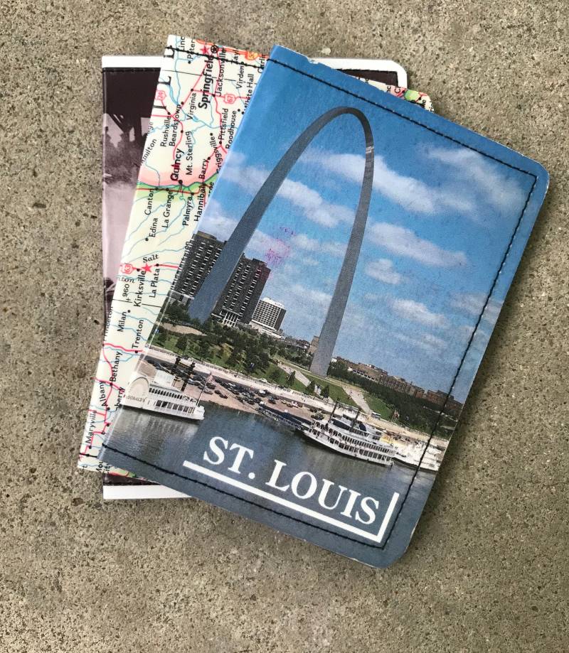 Schmale Brieftasche - Vintage Midwest Karten Wählen Sie 1 von Heathered