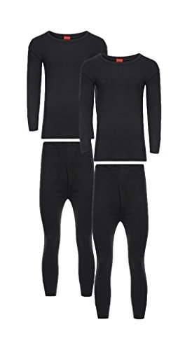 Heatwave® 2er Pack Herren Extreme Thermounterwäsche Set Langarm Top & Lange Unterhose Set Winter Thermo, Schwarz , L von Heatwave Thermalwear