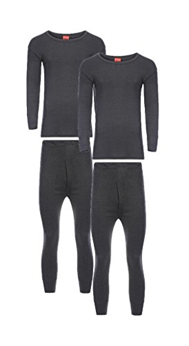 Heatwave® 2er Pack Herren Extreme Thermounterwäsche Set Langarm Top & Lange Unterhosen Set Winter Thermo, anthrazit, XXL von Heatwave Thermalwear