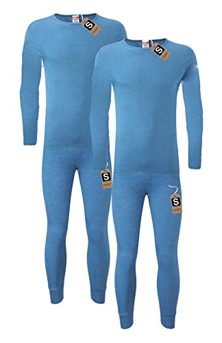 Heatwave® 2er Pack Herren Extreme Thermounterwäsche Set Langarm Top & Lange Unterhosen Set Winter Thermo, blau, L von Heatwave Thermalwear