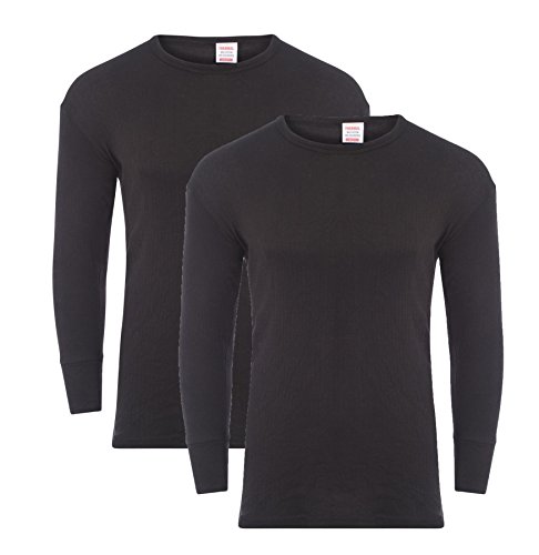 Heatwave® 2er Pack Herren Thermo Langarm Top Warm Unterwäsche Baselayer S M L XL XXL Thermo, Schwarz , S von Heatwave Thermalwear