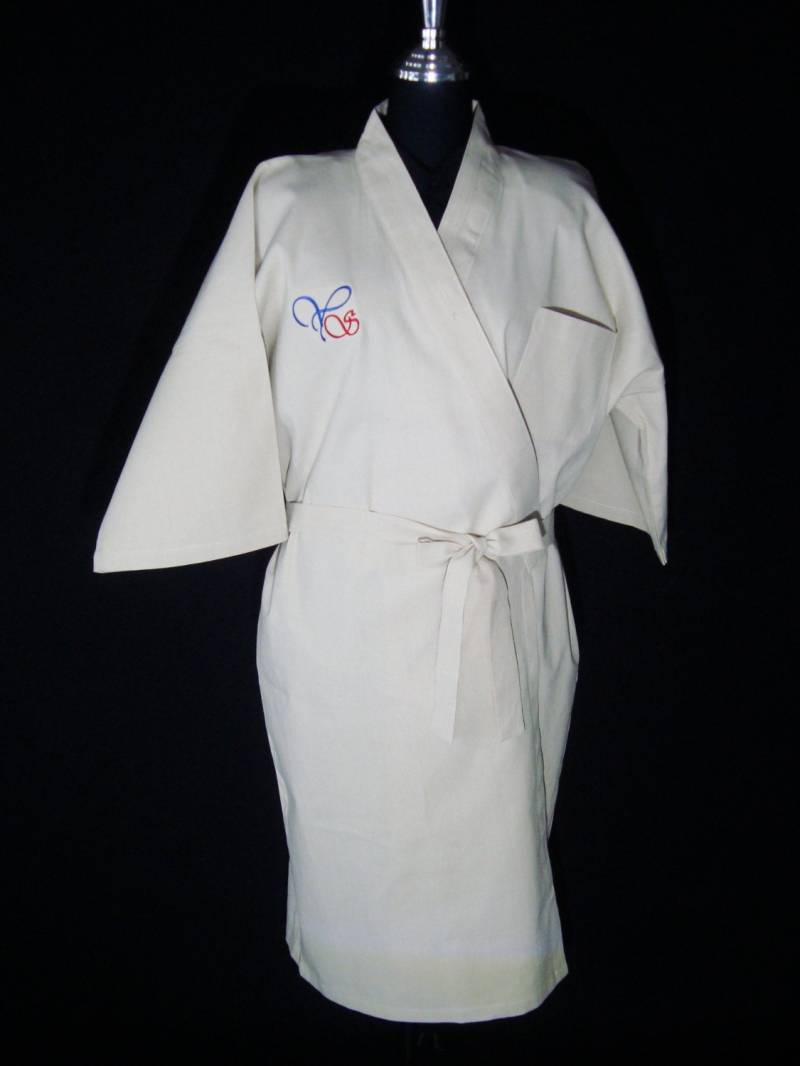 Baumwoll Dobby Stoff Bademantel Kimono Style-Creme Farbe(Beige-Brautjungfer Robe-Hochzeits Robe von HeavenKnow