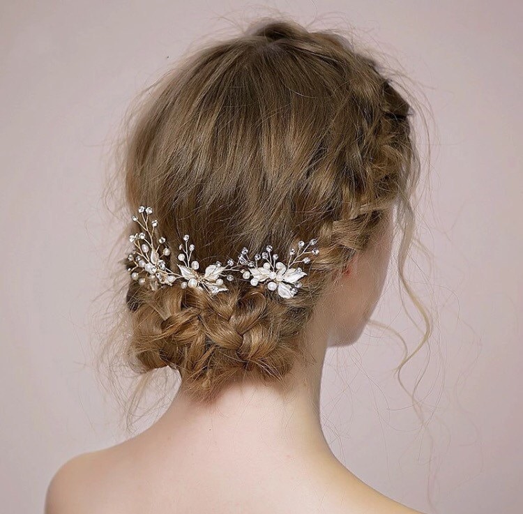 Blumen Haarnadel, Perlen Babies Breath, Breath Perlennadel, Hochzeit Haarnadel von Heavenandhalos