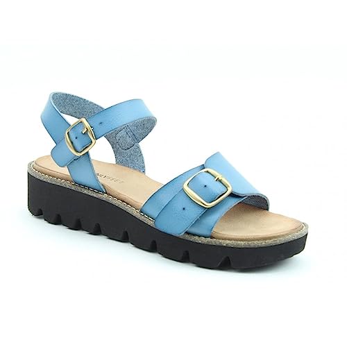 Heavenly Feet Trudy Dark Tan Adjustable Lightweight Vegan Sandals, blau, 40 EU von Heavenly Feet
