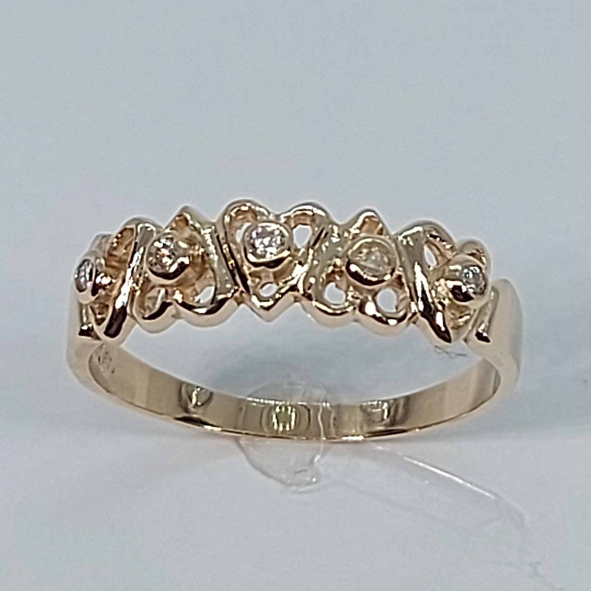 Diamant Ring, Frauen Gold Herz Gelb Kostenloser Versand, 10K Gold, Geschenk Für Sie, Diamanten von HeavenlyGolden
