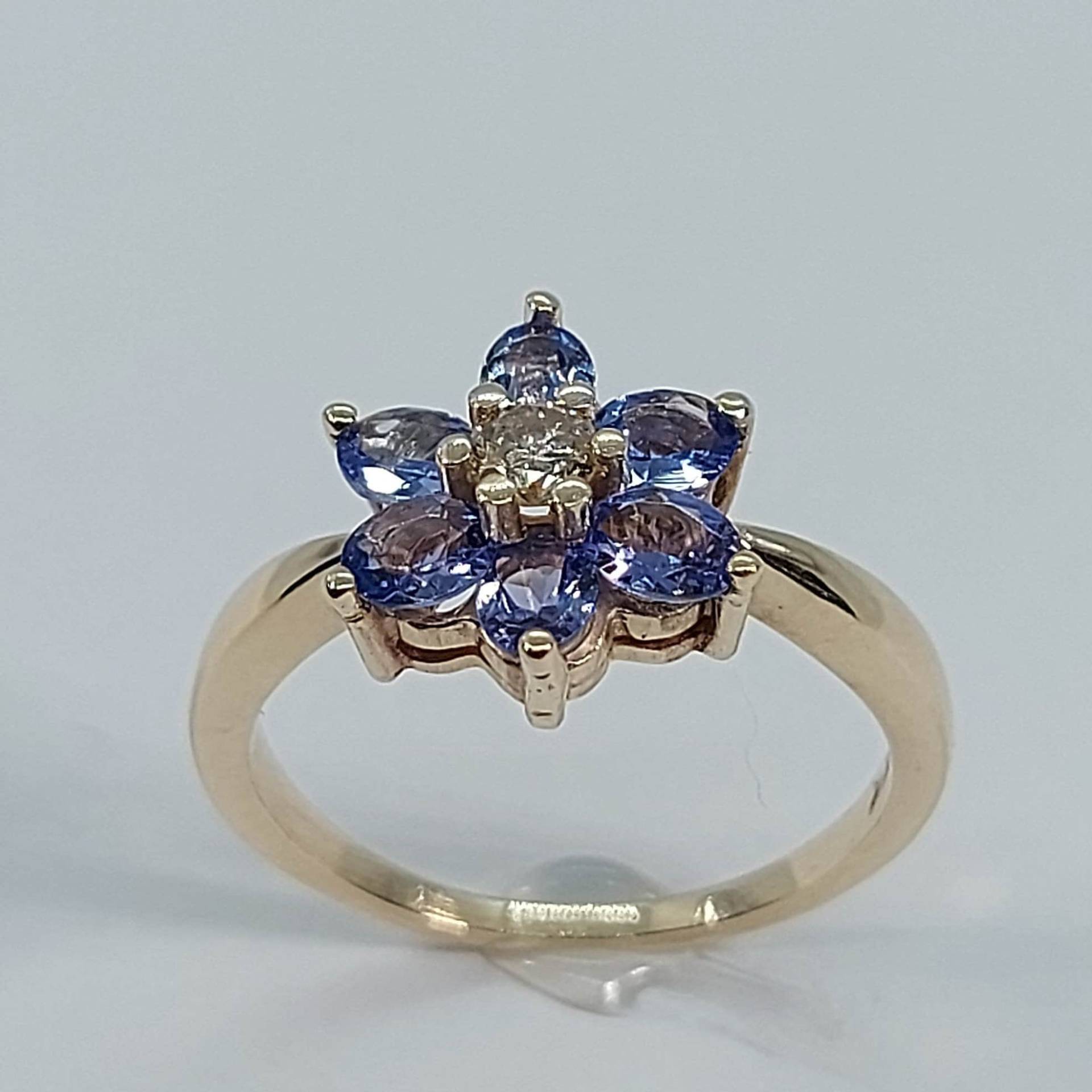 Gelbgold Ring, Tansanit Frauen Weihnachtsgeschenk, Kostenloser Versand, Goldring, 10K Gelbgold, Diamant Ringe von HeavenlyGolden