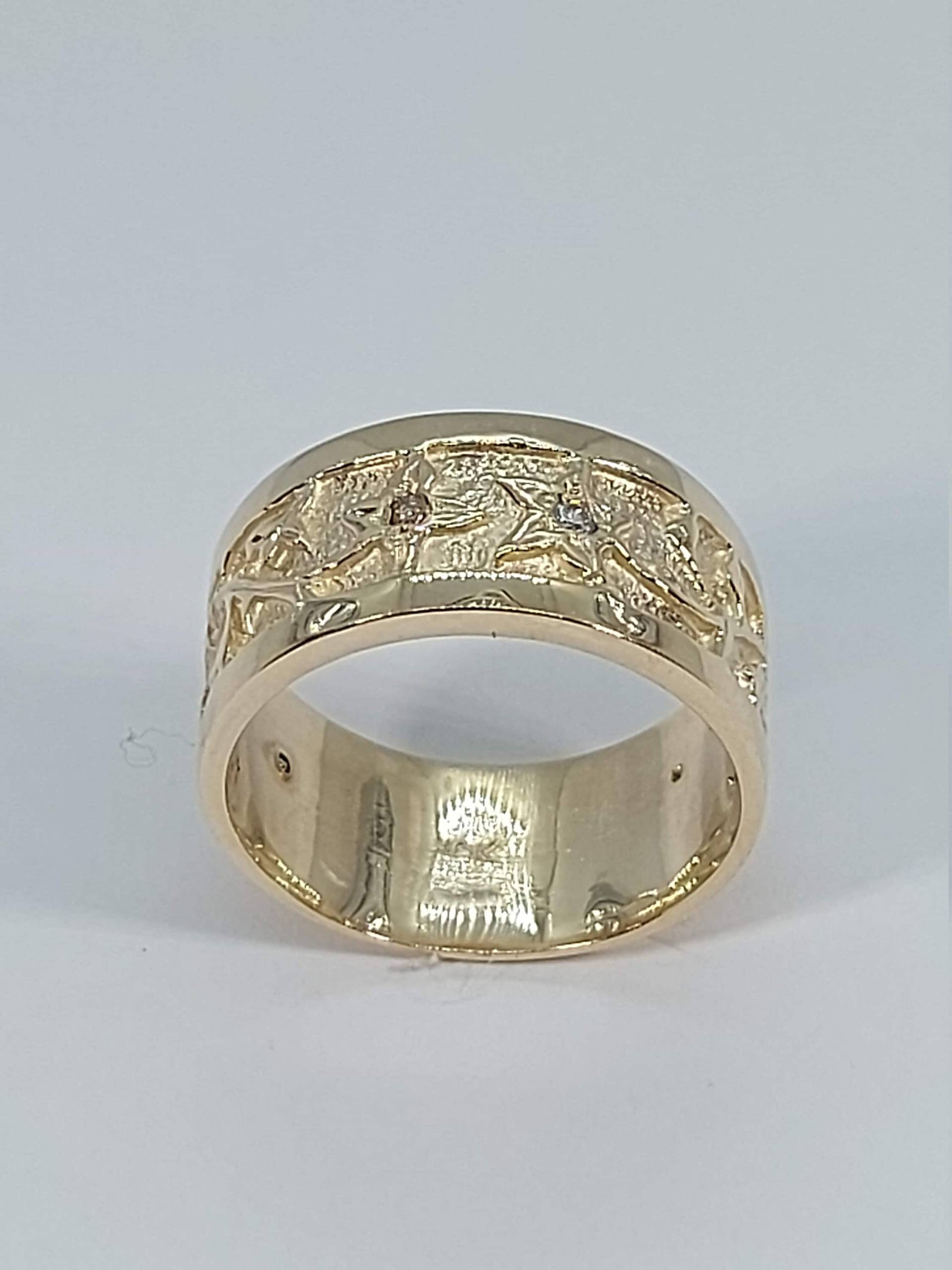 Gelbgoldring, Frauen Goldring, Diamant Bandring, Gelbgold, Männer Kostenloser Versand, Goldband, 10K Gelbgold von HeavenlyGolden