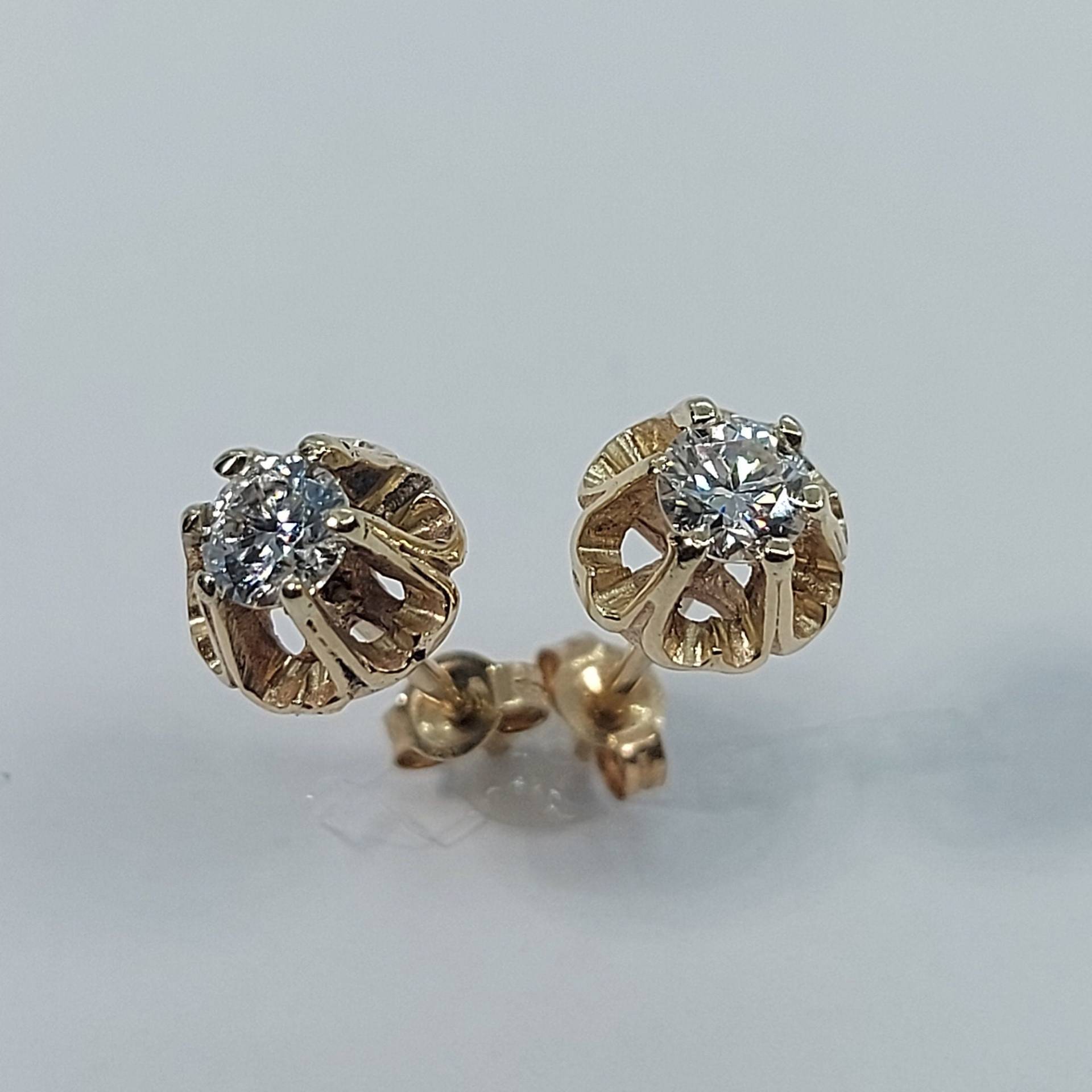 Ohrstecker, Ohrstecker Gelbgold, Moissanite Ohrringe, 10K Frauen Geschenk Für Sie, Push Back Diamant Moissanit von HeavenlyGolden