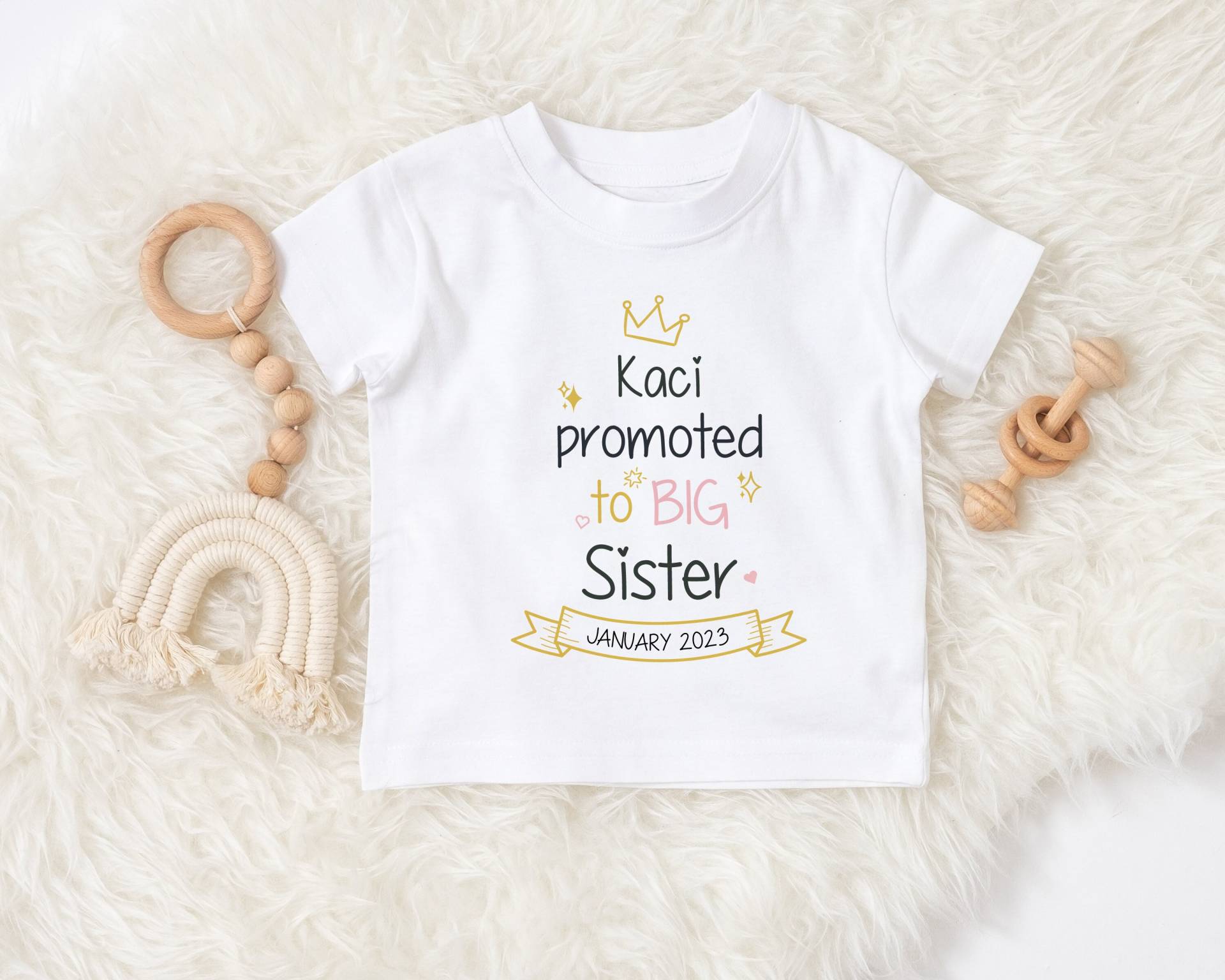 Große Schwester Kleinkind Personalisierte Shirt Schwestern Kinder Kleidung Süße Baby T-Shirt Geschenk Geschwister Top Ältere Prinzessin von HeavenlyHandmadesGB