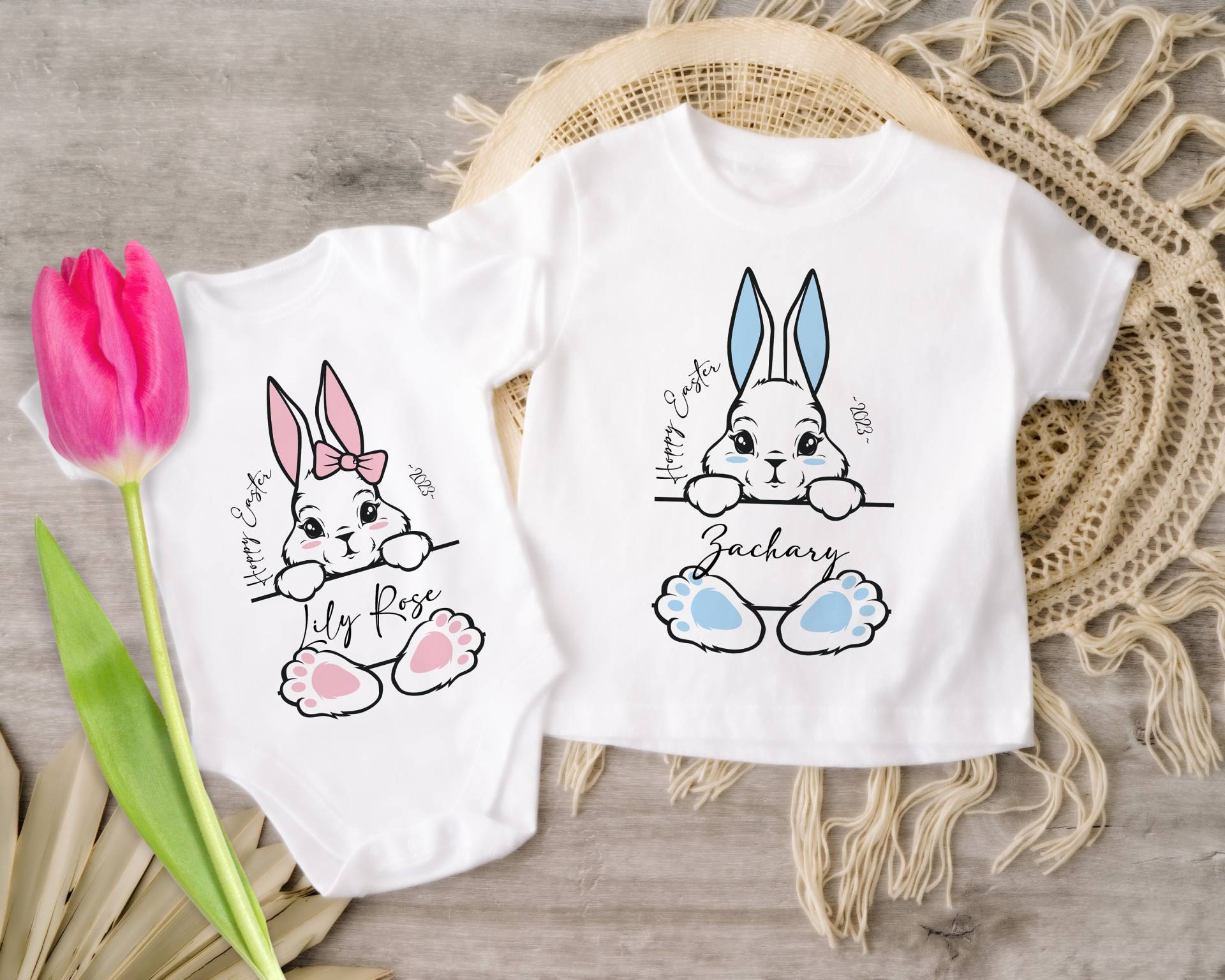 Osterhase Kleinkind T-Shirt, Niedliche Personalisierte Ostern Shirts, Babygrow Ostergeschenk, Baby Body Für Jungen Oder Mädchen von HeavenlyHandmadesGB