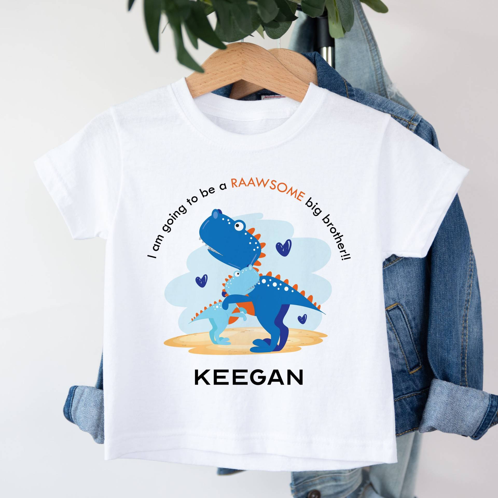 "Personalisiertes Dinosaurier Big Brother T-Shirt "Raawsome" Geschwister Geschenk." von HeavenlyHandmadesGB