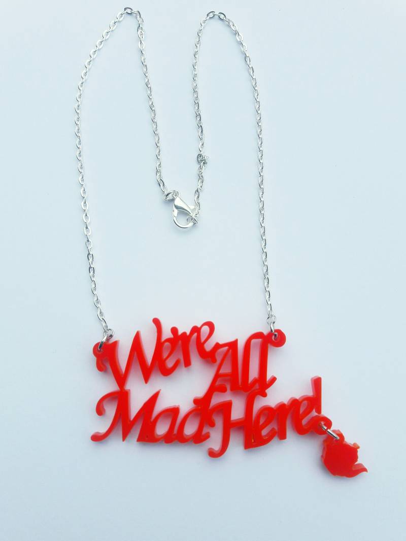 Wir Sind Alle Verrückt Hier Alice Im Wunderland Acryl Halskette - Cheshire Cat, Cosplay von HeavenlyMermaidHair