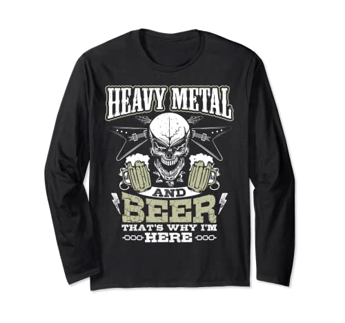 Heavy Metal And Beer Lustiges T-Shirt für Damen und Herren Langarmshirt Heavy Metal And Beer Lustiges T-Shirt für Damen und Herren Langarmshirt von Heavy Metal Tee Shirt Death Metal Band Gifts
