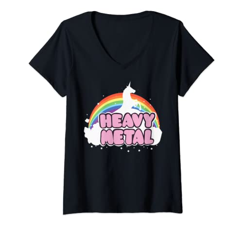 Damen Heavy Metal Einhorn Musik Ella Lopez T-Shirt mit V-Ausschnitt Damen Heavy Metal Einhorn Musik Ella Lopez T-Shirt mit V-Ausschnitt von Heavy Metal Unicorn Music Ella Lopez Gift