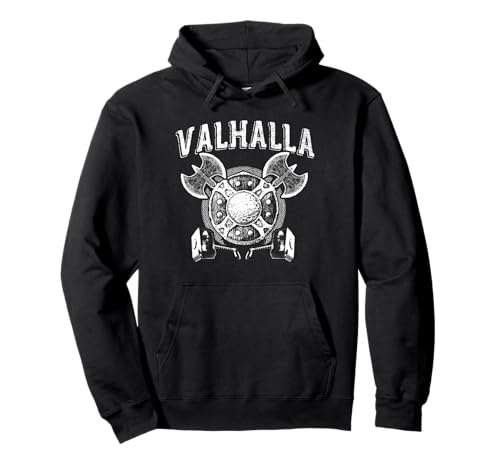 Wikinger Valhalla mit Axt und Schild Pullover Hoodie Wikinger Valhalla mit Axt und Schild Pullover Hoodie von Heavy Metal Wikinger Band