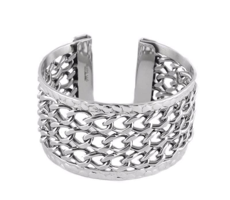 Damen Edelstahl Kette Manschette Armband Usa Verkäufer von HeavyMetalJewelryInc