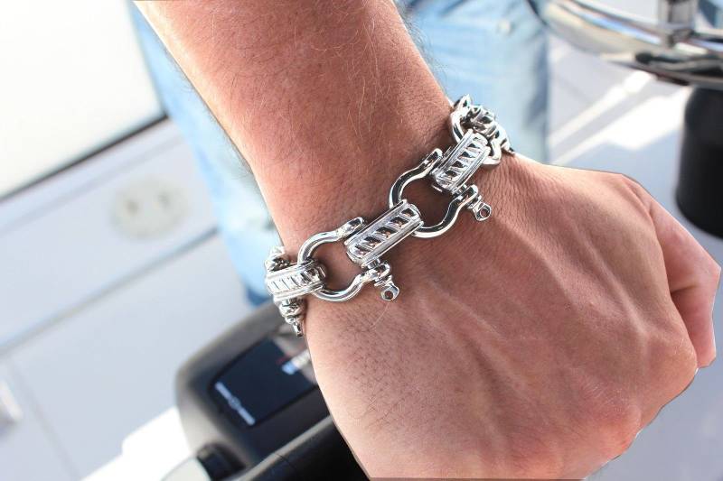 Heavy Metal Schmuck Herren Verstellbar Edelstahl Segel Boot Schäkel Armband Marine Yacht Angeln von HeavyMetalJewelryInc